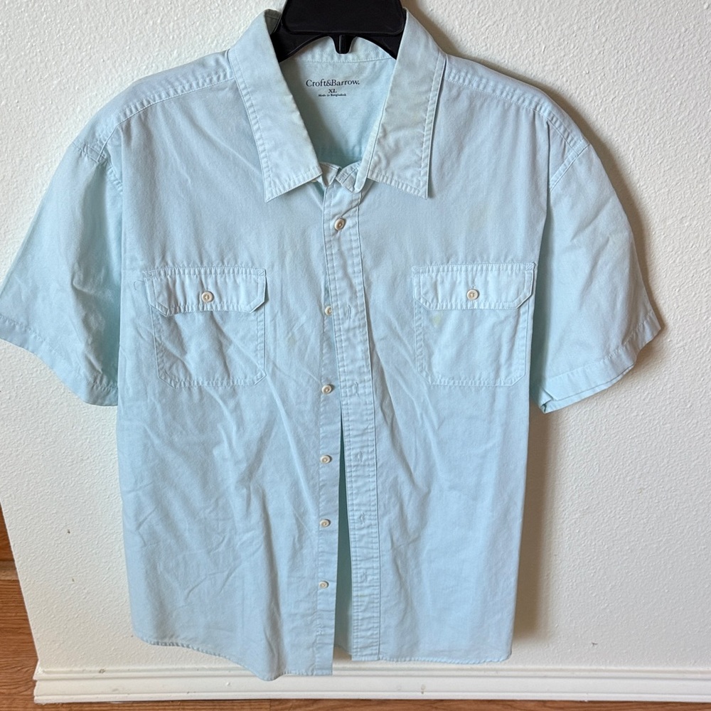Croft & Barrow Sky Blue Casual Button Down Shirt